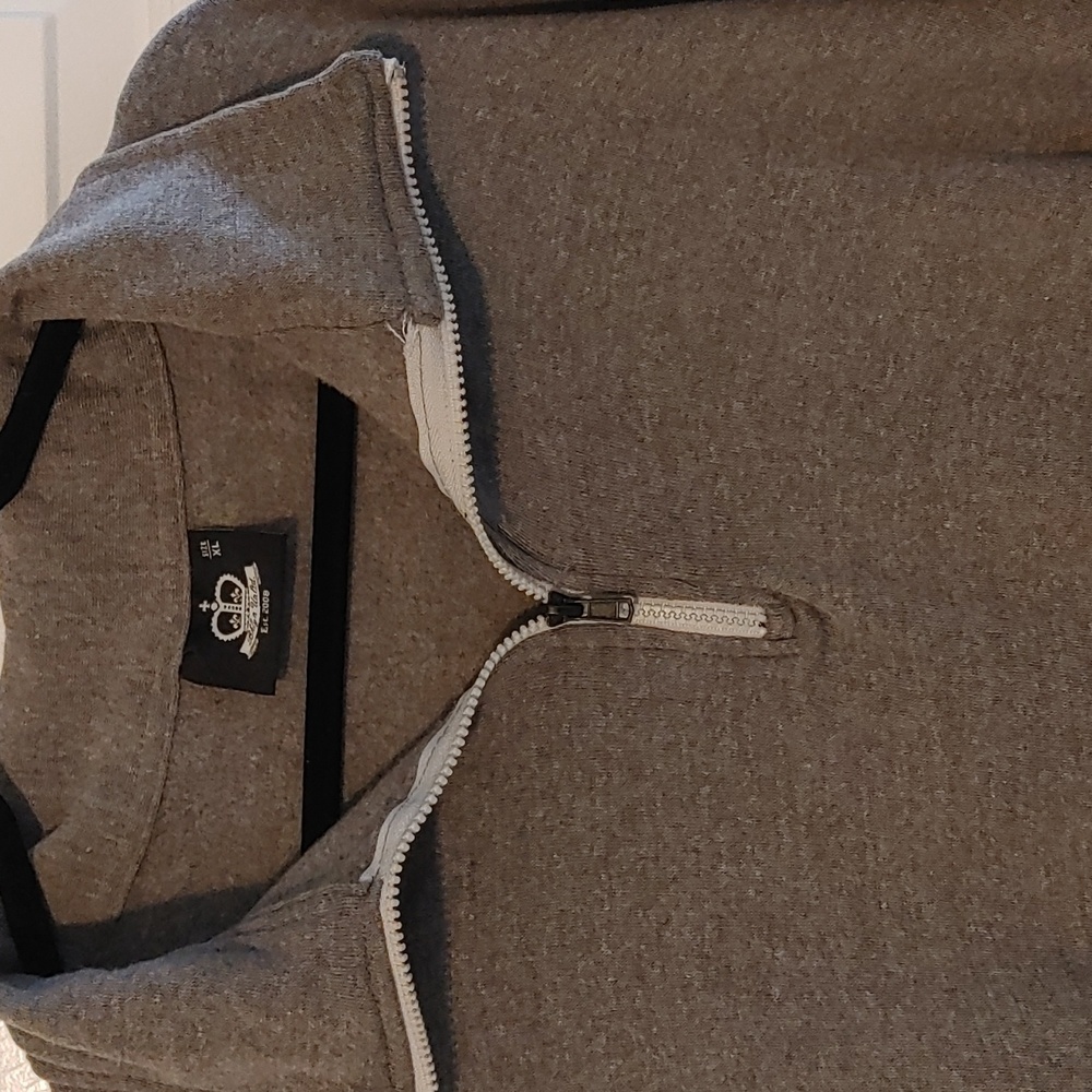 Brooklyn Unlimited Mens XL Gray Quarter Zip Up Pullover Sweater Soft Cozy Casual - Picture 3 of 6